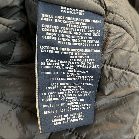 Cozy Dockers Bomber Jacket Faux Leather Brown Quilted Lining Size L - Picture 4 of 12